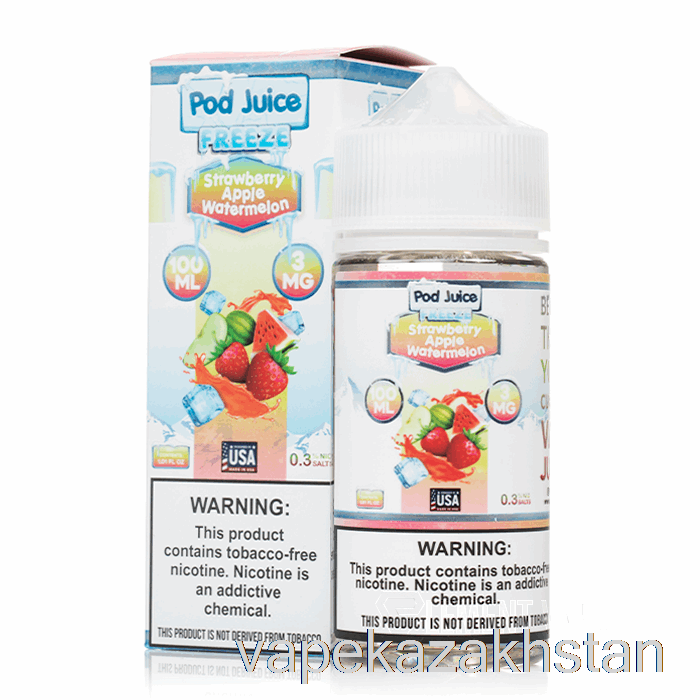 Vape Kazakhstan FREEZE Strawberry Apple Watermelon - Pod Juice - 100mL 3mg